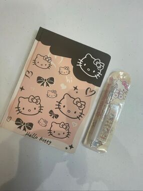 Hello Kitty hard journal diary with mechanical pencil and refills